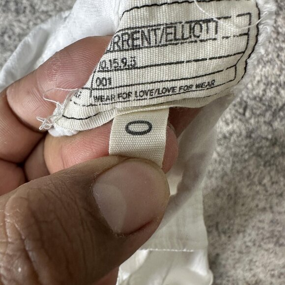 Current/Elliott Shirt Womens Extra Small White Prep School Cotton Button Front - Picture 7 of 7